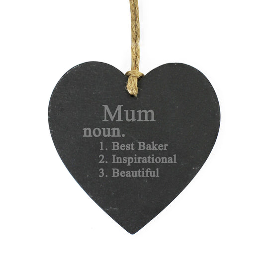 Personalised Word Definition Slate Heart Decoration - image 2