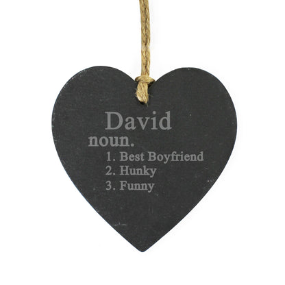Personalised Word Definition Slate Heart Decoration - image 3