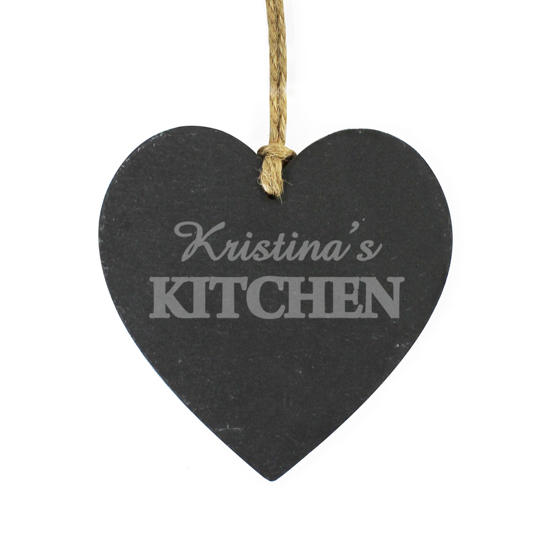 Personalised Kitchen Slate Heart Decoration from Heartfelt Gifts