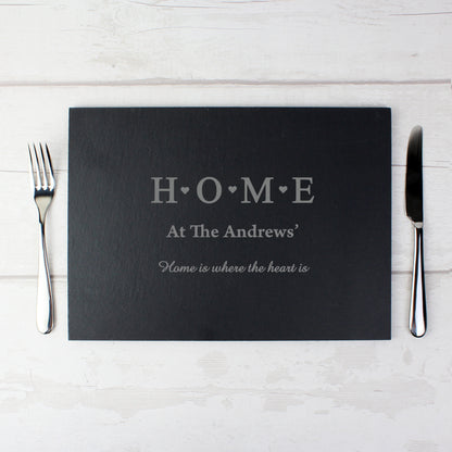 Personalised HOME Slate Rectangle Placemat from Heartfelt Gifts