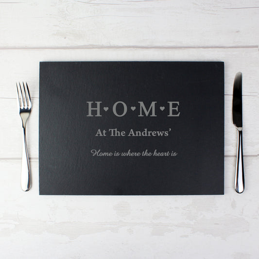 Personalised HOME Slate Rectangle Placemat from Heartfelt Gifts