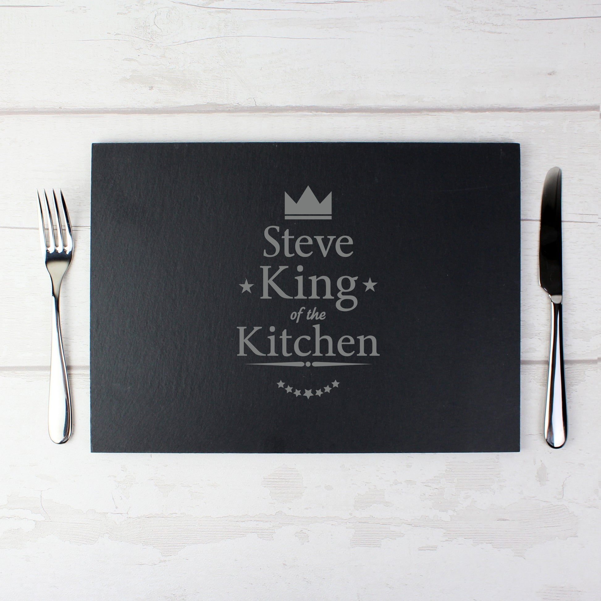 Personalised King of the Kitchen Slate Placemat from Heartfelt Gifts