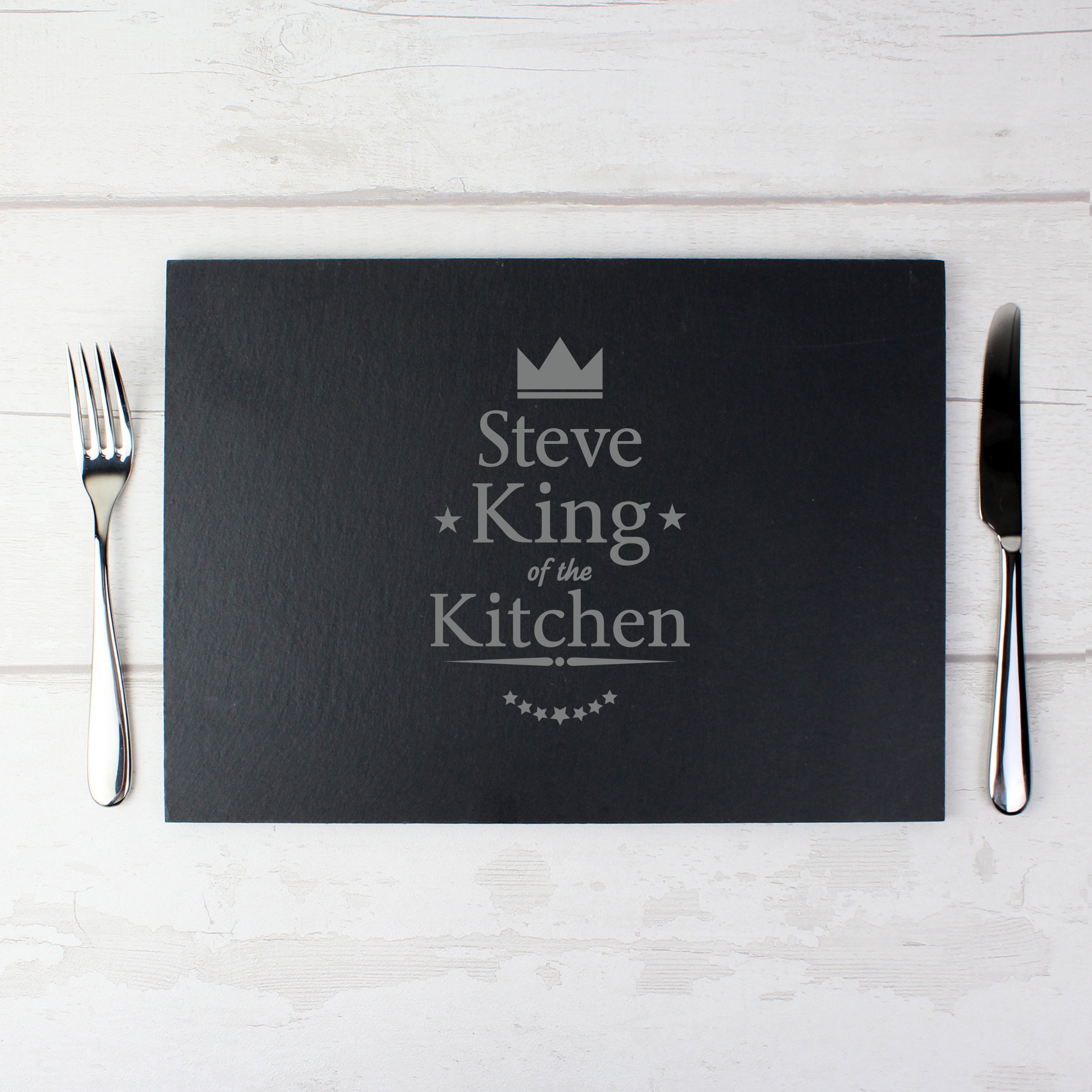 Personalised King of the Kitchen Slate Placemat from Heartfelt Gifts