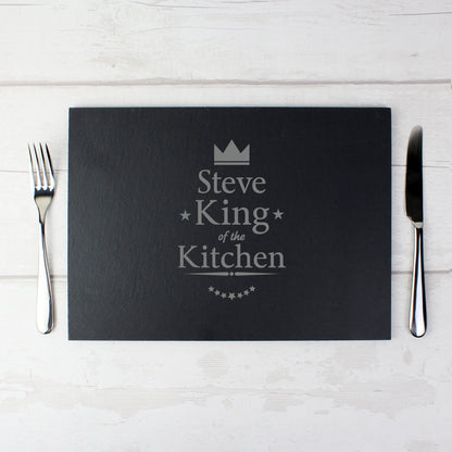 Personalised King of the Kitchen Slate Placemat from Heartfelt Gifts