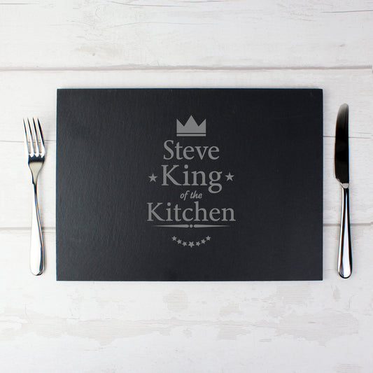 Personalised King of the Kitchen Slate Placemat from Heartfelt Gifts
