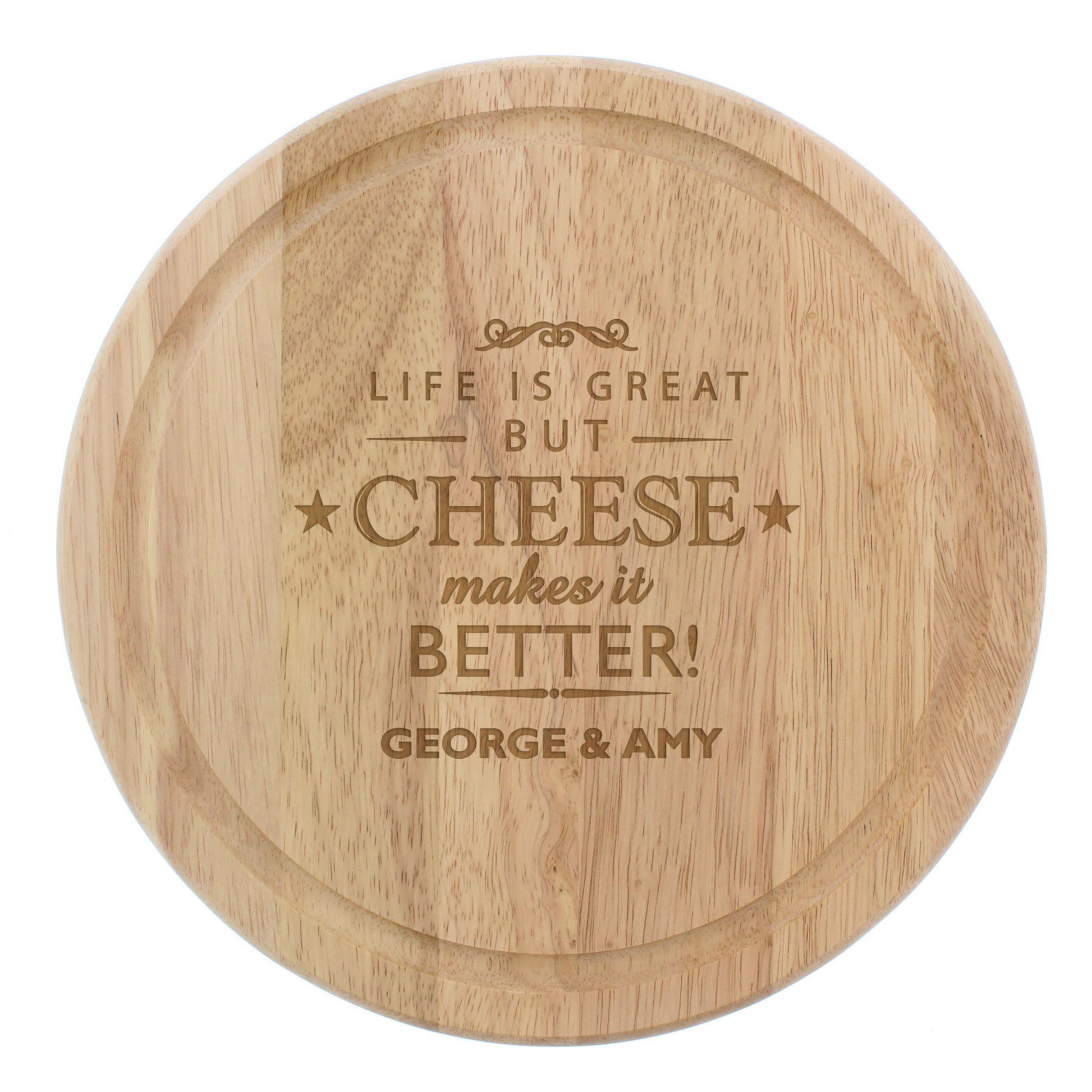 Personalised Cheese Makes Life Better... Wooden Cheese Board - image 4