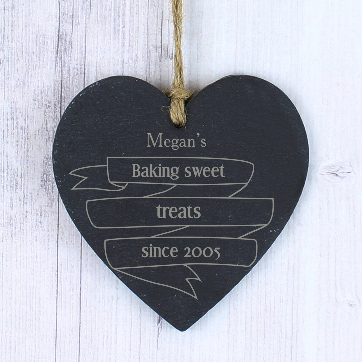 Personalised Garden Bloom Slate Heart Decoration - image 3