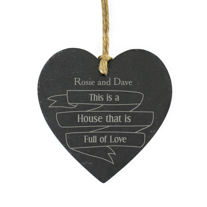 Personalised Garden Bloom Slate Heart Decoration - image 5