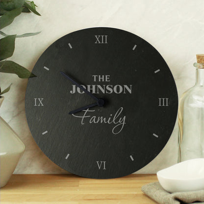 Personalised Family Slate Clock from Heartfelt Gifts