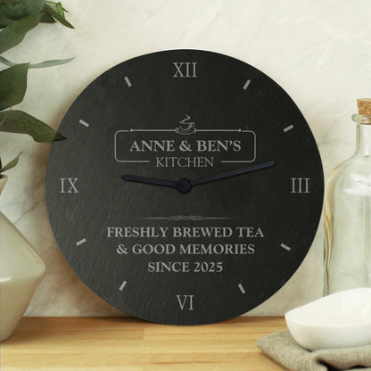 Personalised Kitchen Slate Clock from Heartfelt Gifts