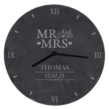 Personalised Mr & Mrs Slate Clock - image 5