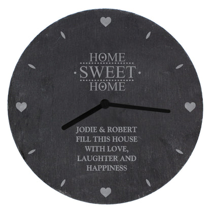 Personalised Home Sweet Home Slate Clock - image 5