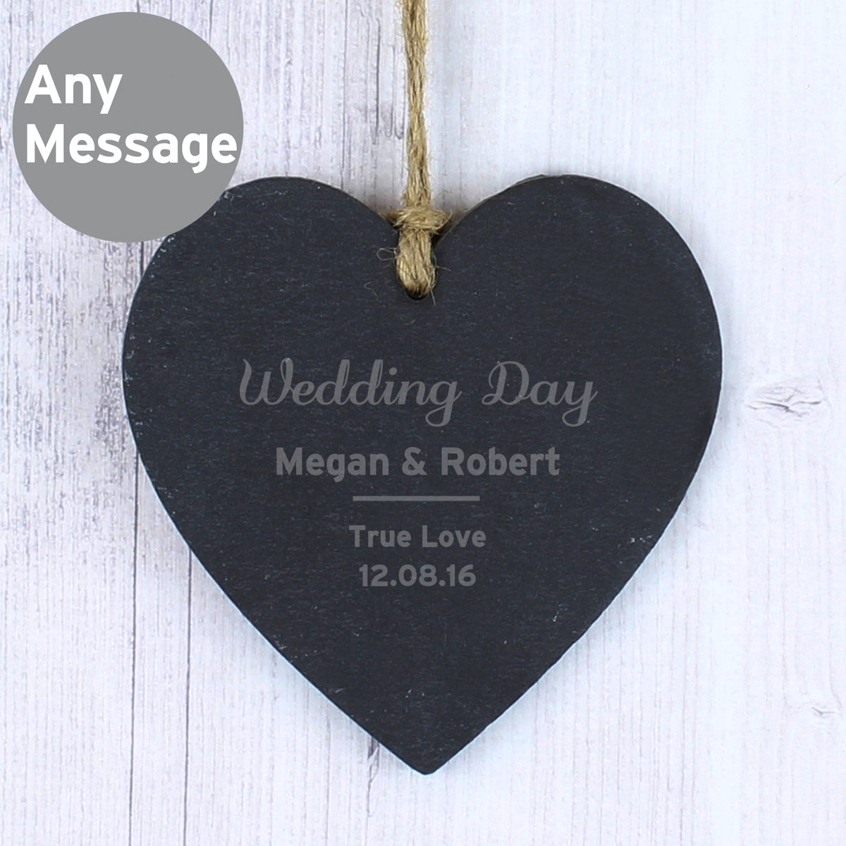Personalised Classic Slate Heart Decoration - image 3