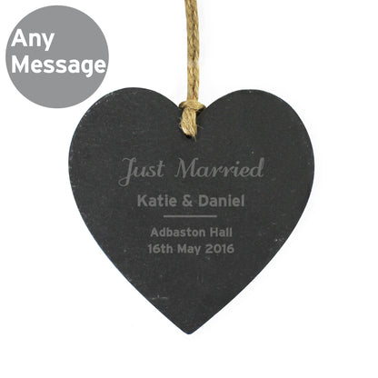Personalised Classic Slate Heart Decoration - image 6