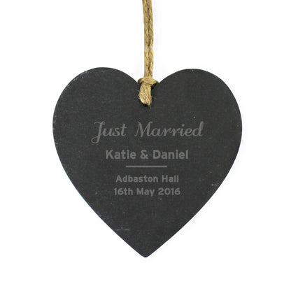 Personalised Classic Slate Heart Decoration - image 7