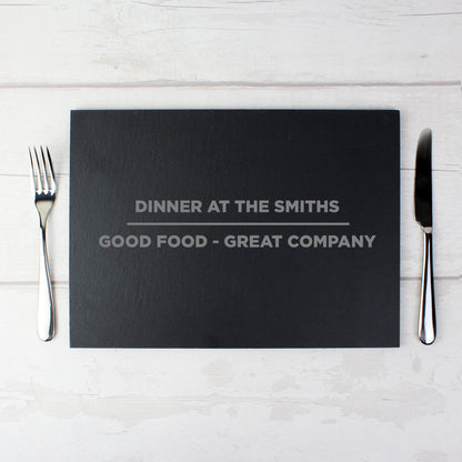 Personalised Classic Slate Rectangle Placemat from Heartfelt Gifts
