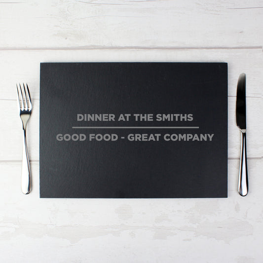 Personalised Classic Slate Rectangle Placemat from Heartfelt Gifts