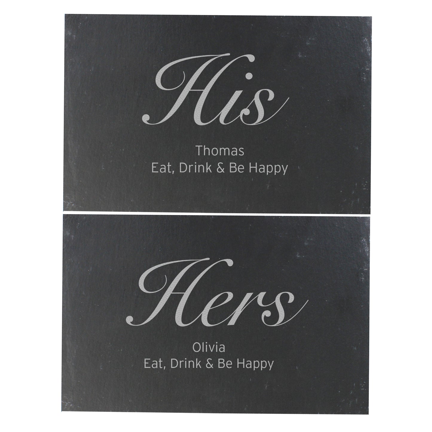 Personalised His and Hers Slate Placemat Set - image 2