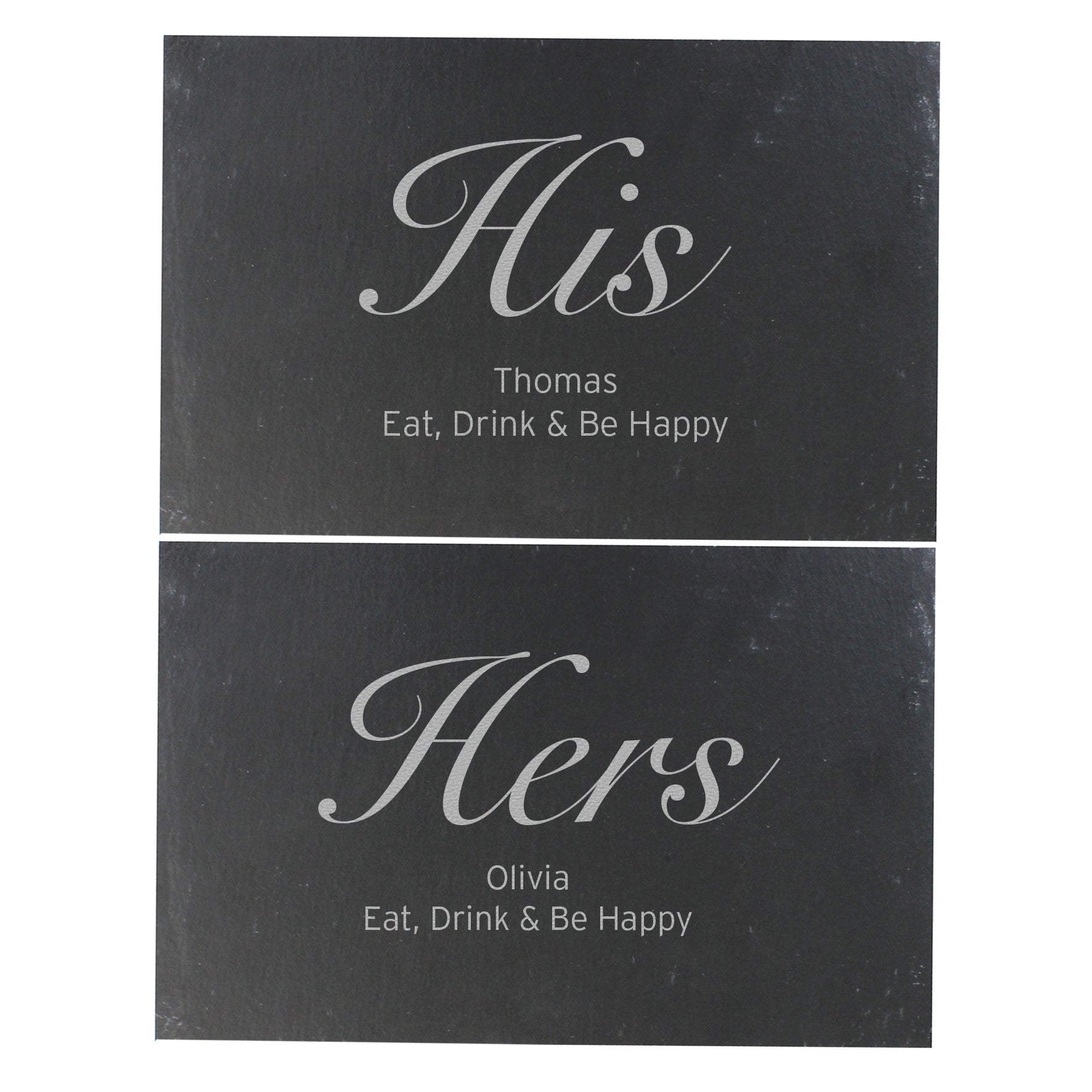 Personalised His and Hers Slate Placemat Set - image 2