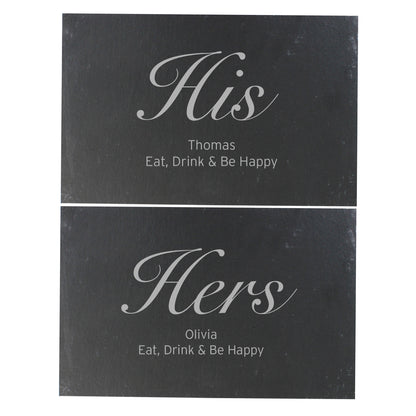 Personalised His and Hers Slate Placemat Set - image 2