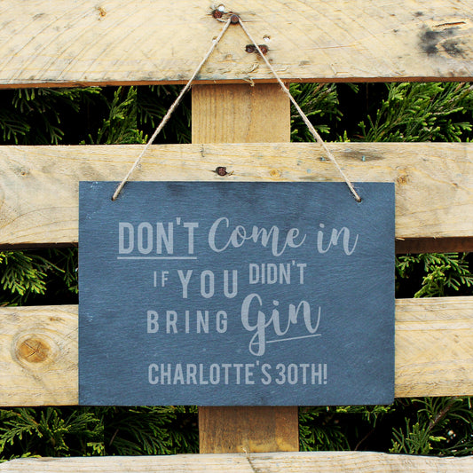 Personalised Gin Large Hanging Slate Sign from Heartfelt Gifts