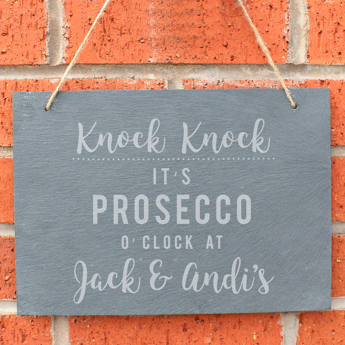 Personalised Prosecco O'Clock Large Hanging Slate Sign from Heartfelt Gifts