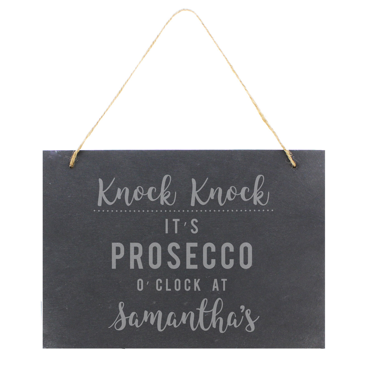 Personalised Prosecco O'Clock Large Hanging Slate Sign - image 2