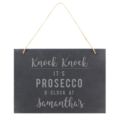 Personalised Prosecco O'Clock Large Hanging Slate Sign - image 2