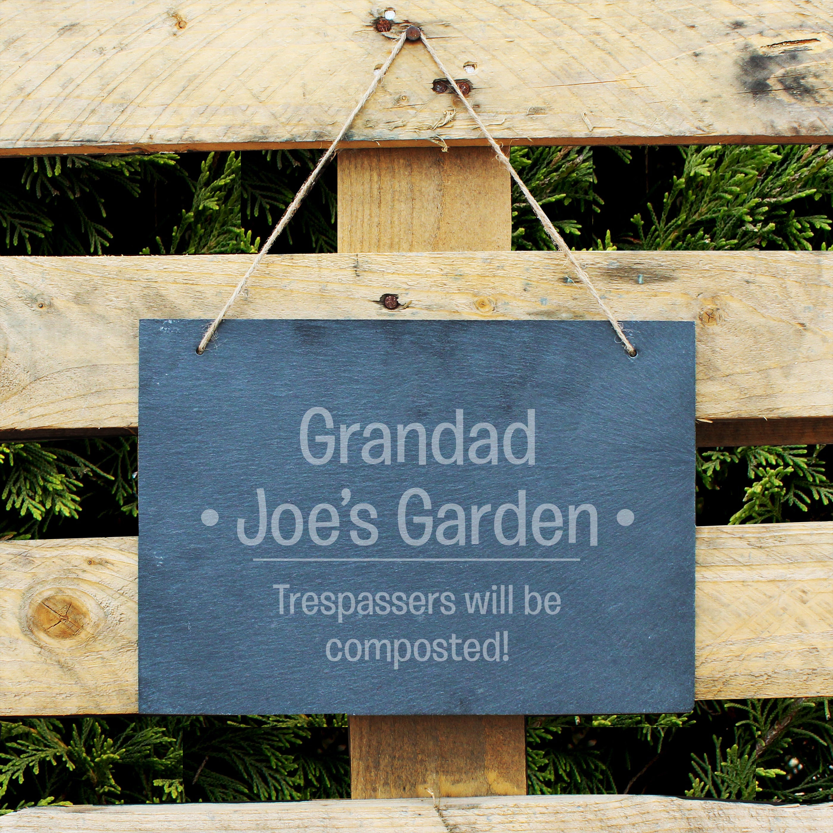 Personalised Large Hanging Slate Sign from Heartfelt Gifts