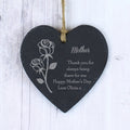 Personalised Rose Slate Heart Decoration from Heartfelt Gifts