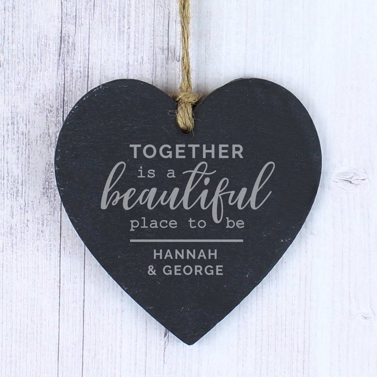 Personalised Together Slate Heart Decoration from Heartfelt Gifts