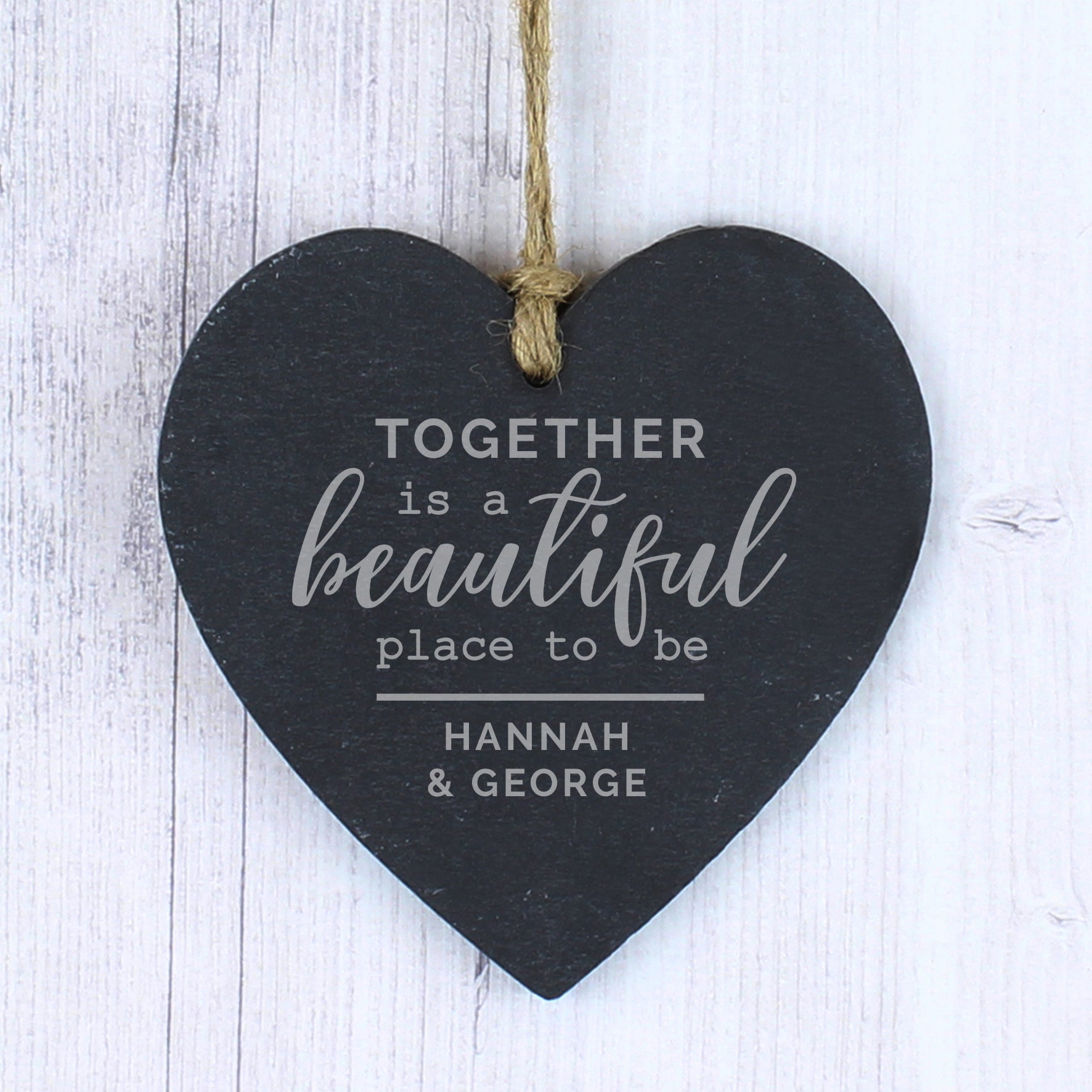 Personalised Together Slate Heart Decoration from Heartfelt Gifts