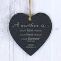 Personalised 'A Mother Is' Slate Heart Decoration from Heartfelt Gifts