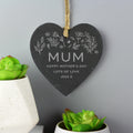 Personalised Engraved Botanical Slate Heart Decoration from Heartfelt Gifts