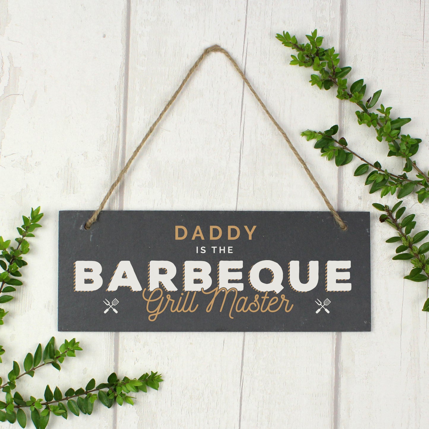Personalised ""Barbeque Grill Master"" Printed Hanging Slate Plaque from Heartfelt Gifts