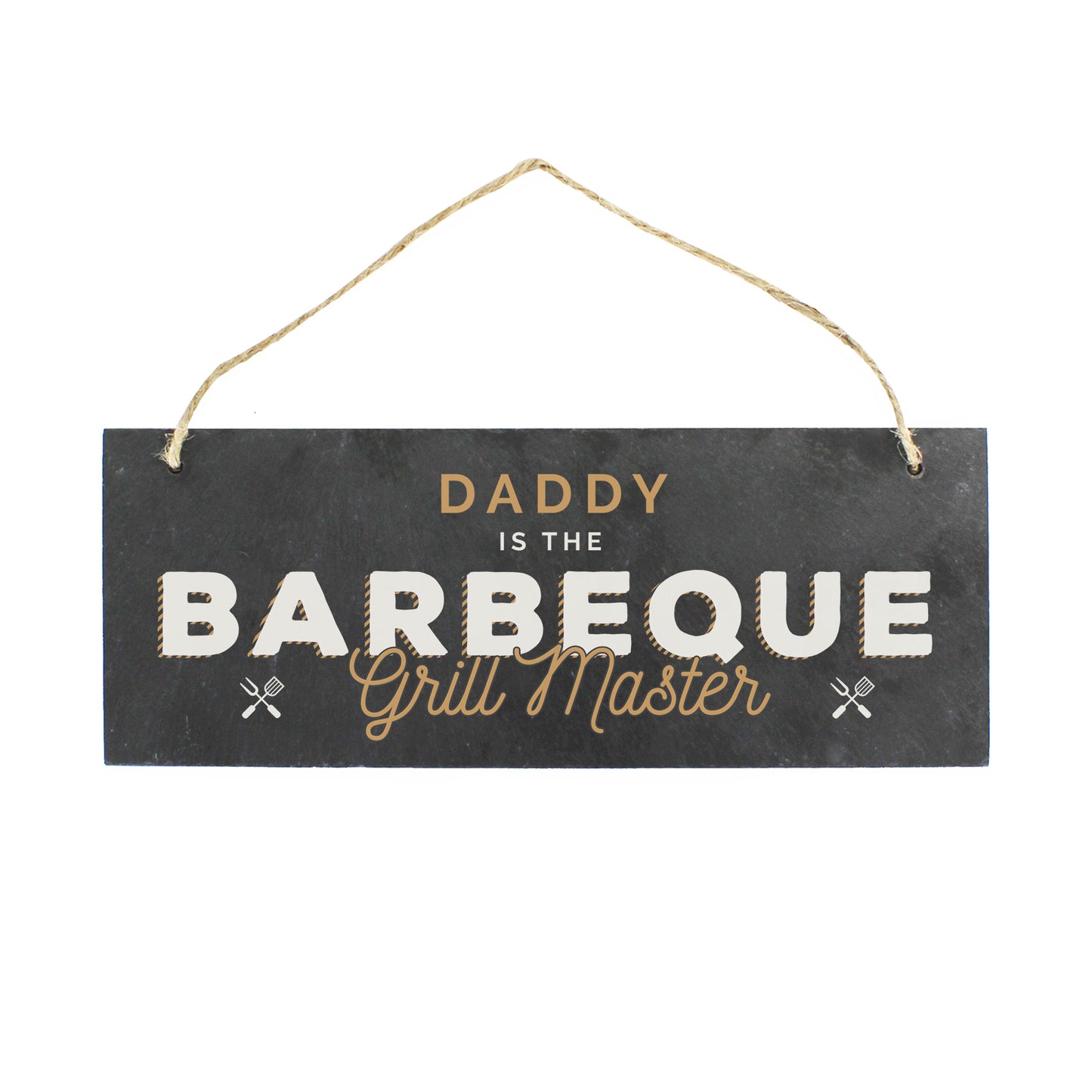 Personalised ""Barbeque Grill Master"" Printed Hanging Slate Plaque - image 2