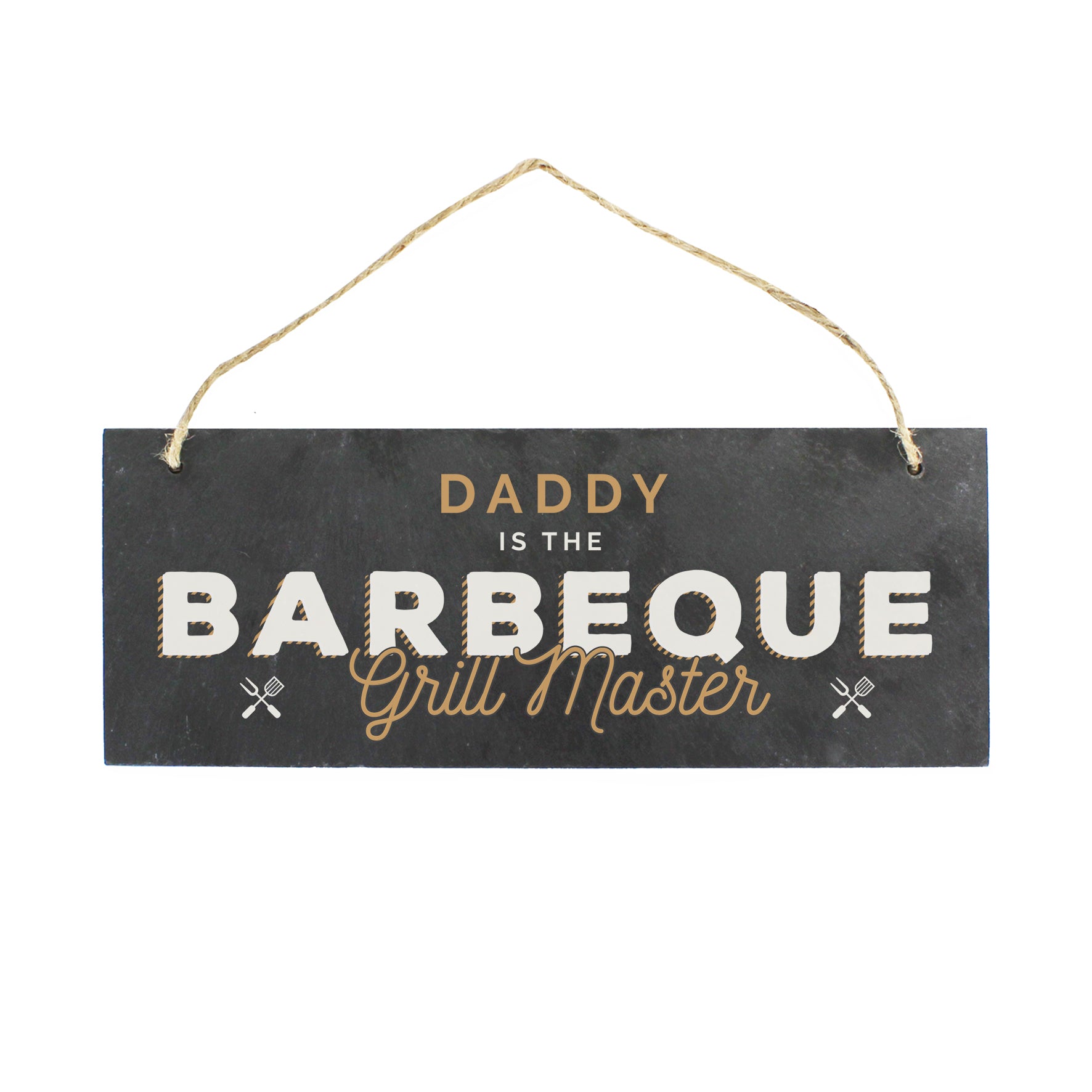 Personalised ""Barbeque Grill Master"" Printed Hanging Slate Plaque - image 2
