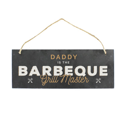 Personalised ""Barbeque Grill Master"" Printed Hanging Slate Plaque - image 2