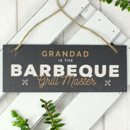 Personalised ""Barbeque Grill Master"" Printed Hanging Slate Plaque - image 6