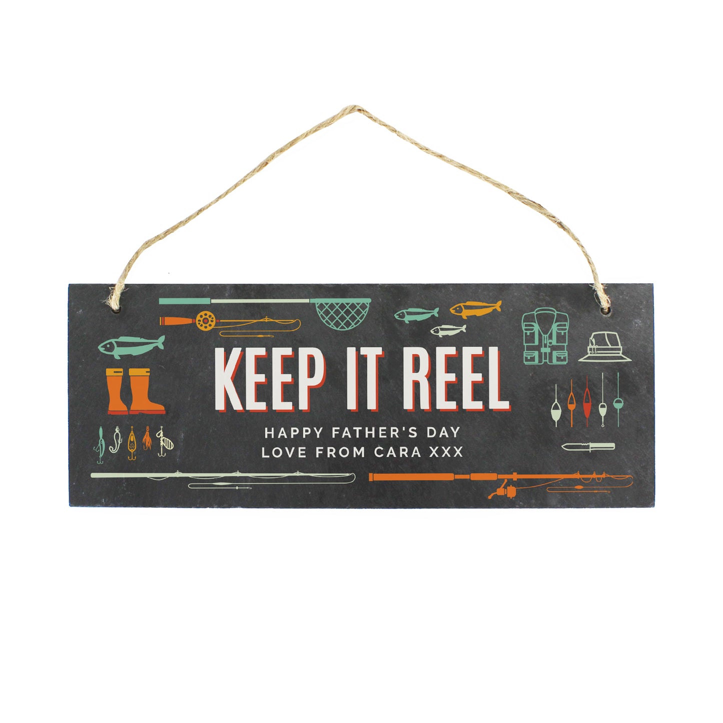 Personalised ""Keep It Reel"" Printed Hanging Slate Plaque - image 2