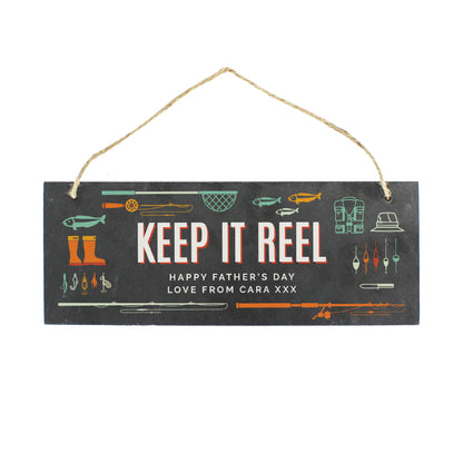Personalised ""Keep It Reel"" Printed Hanging Slate Plaque - image 2