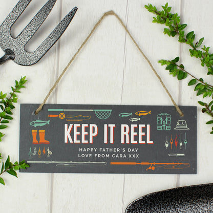 Personalised ""Keep It Reel"" Printed Hanging Slate Plaque - image 3