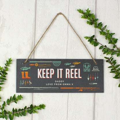 Personalised ""Keep It Reel"" Printed Hanging Slate Plaque - image 5