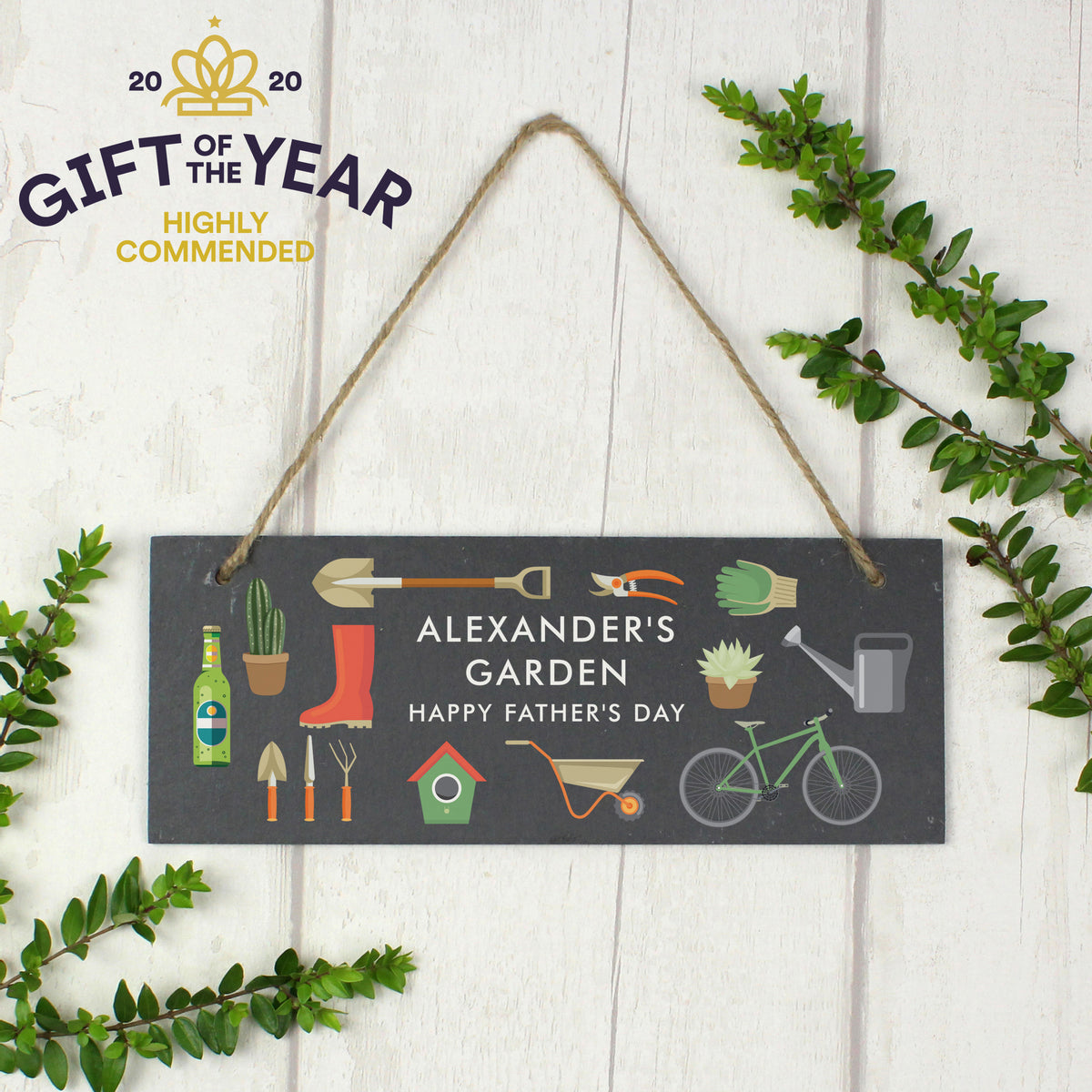 Personalised Garden Printed Hanging Slate Plaque from Heartfelt Gifts