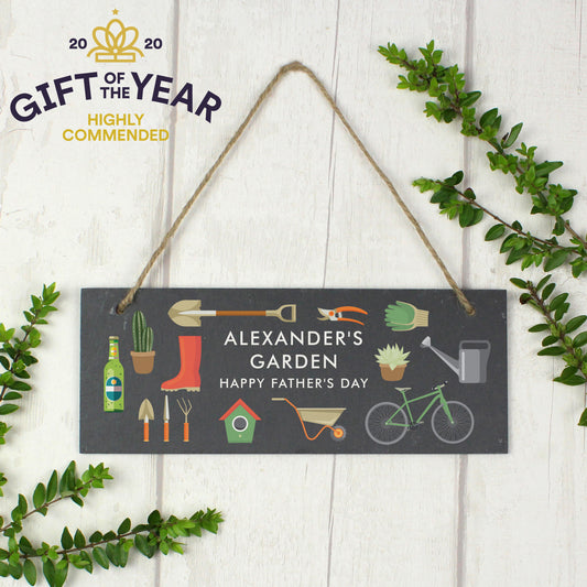 Personalised Garden Printed Hanging Slate Plaque from Heartfelt Gifts