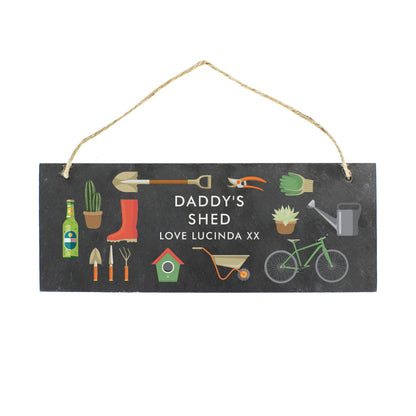 Personalised Garden Printed Hanging Slate Plaque - image 2