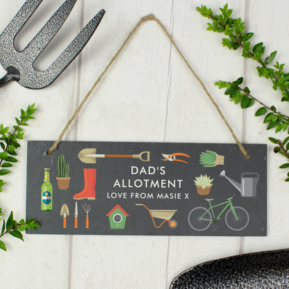Personalised Garden Printed Hanging Slate Plaque - image 3
