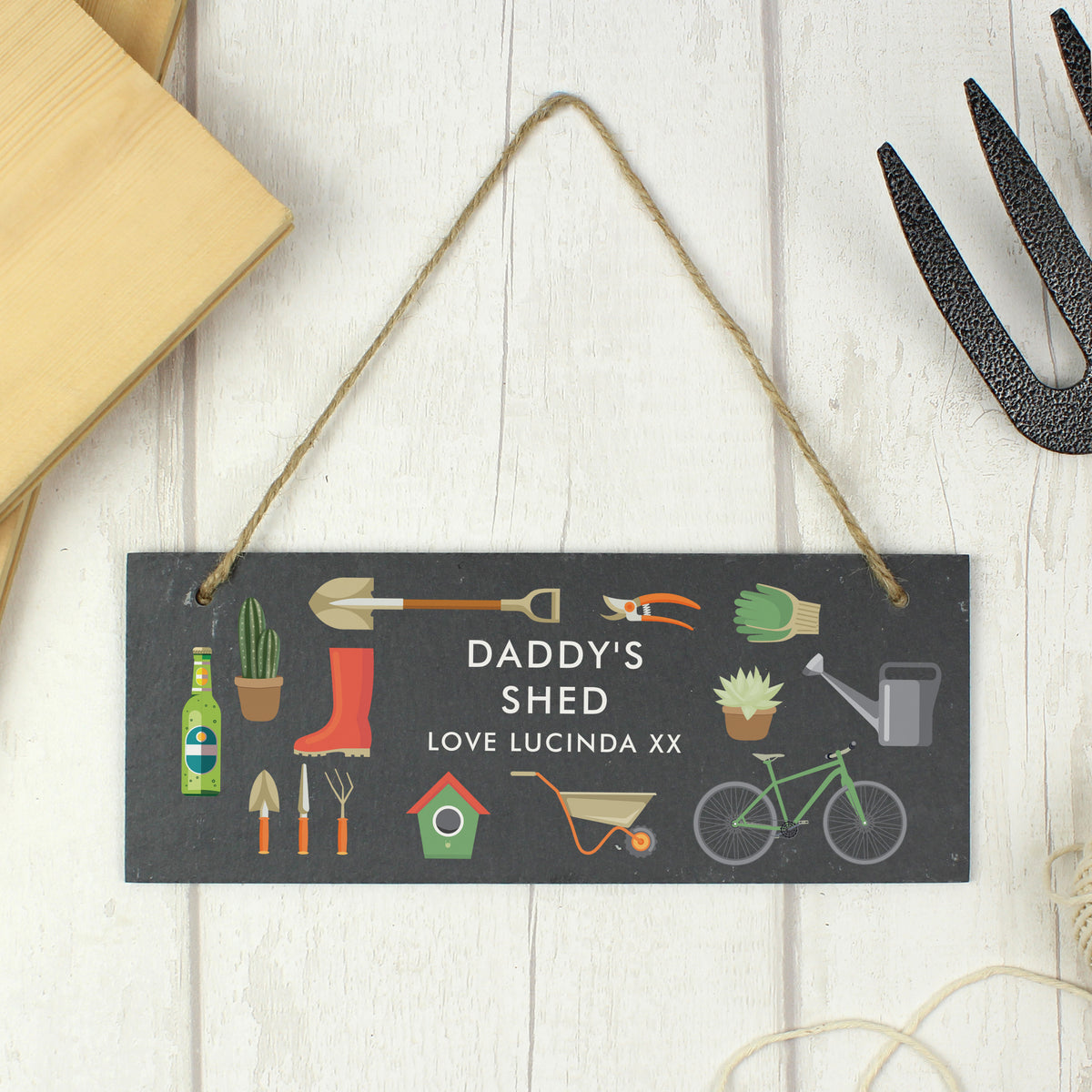 Personalised Garden Printed Hanging Slate Plaque - image 5