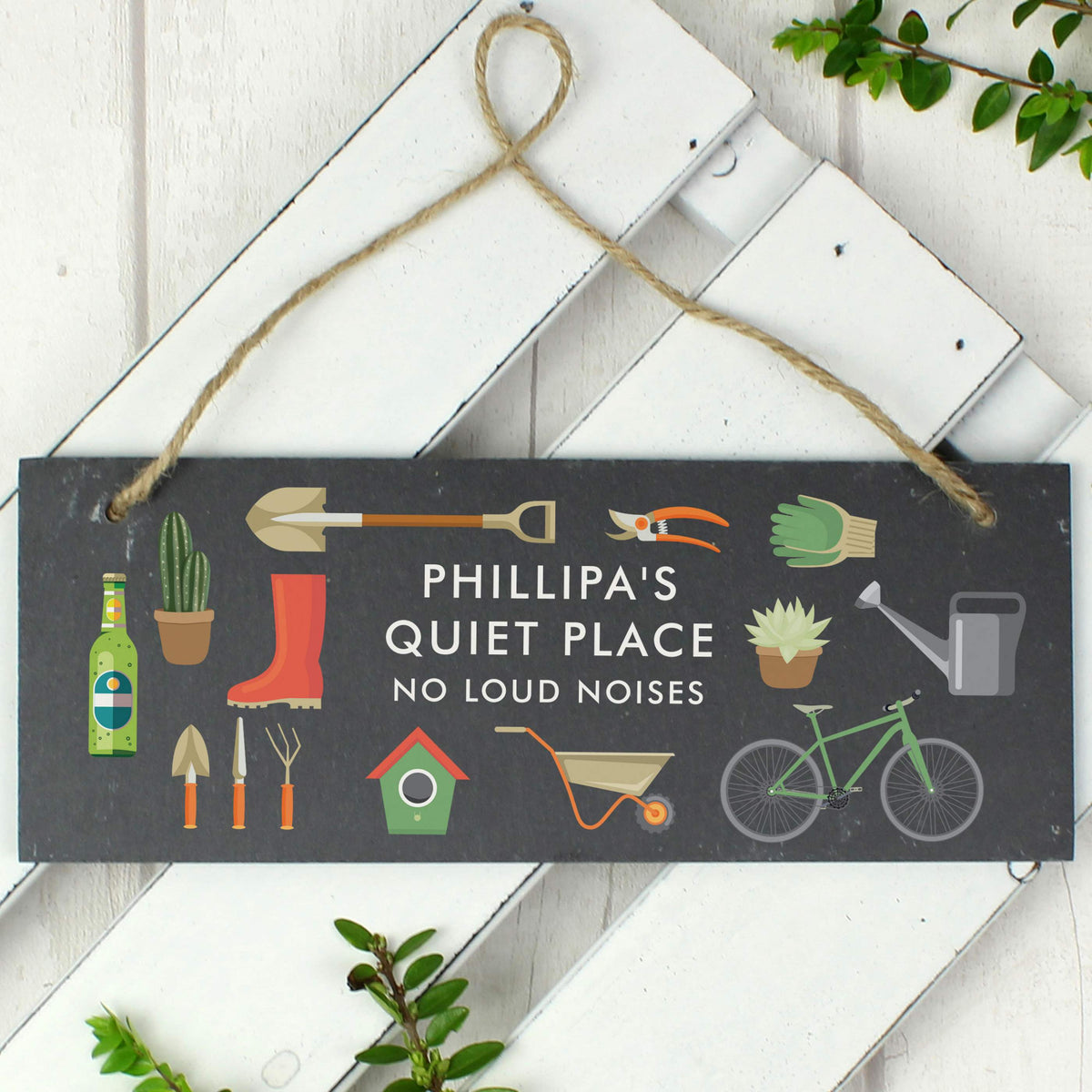 Personalised Garden Printed Hanging Slate Plaque - image 6
