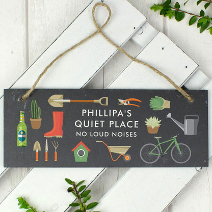 Personalised Garden Printed Hanging Slate Plaque - image 6